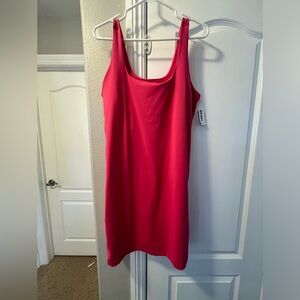 PowerSoft Square-Neck Athletic Dress - hot pink
